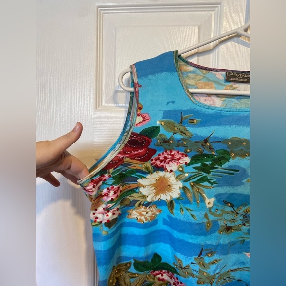 Jane Ashley Sequin Floral Top Size XL - Picture 3 of 6